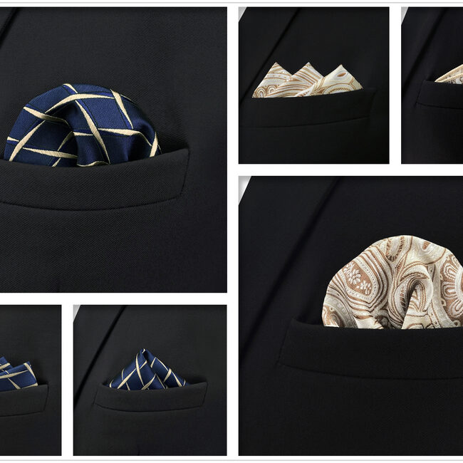 shlax & wing 5 Pieces Mens Pocket Square Brand New Gift Classic Acceossories Handkerchiefs Set 5-10 Ventas relámpago