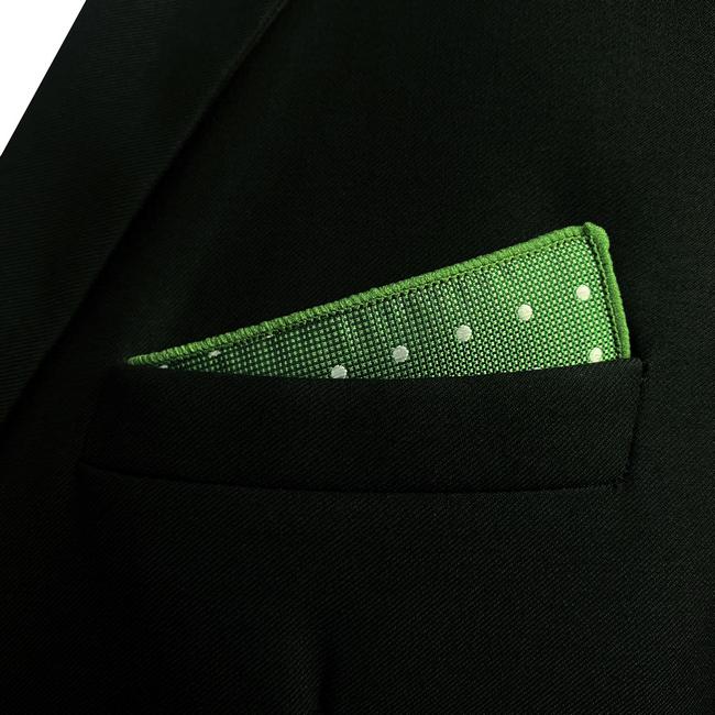 shlax & wing EH21 Green Polka Dots Silk Mens Pocket Square Classic Fashion Handkerchief Brand New Accessory Hanky Mejor oferta