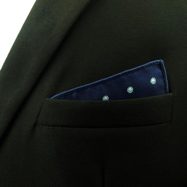 shlax & wing EH24 Navy Polka Dots Silk Mens Pocket Square Dress Classic Handkerchief Wedding Fashion Hanky Oferta especial