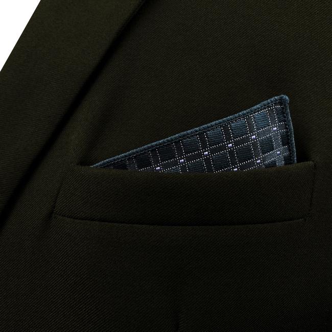 shlax & wing FH22 Navy Blue Checkes Silk Mens Pocket Square Wedding Fashion Handkerchief Novelty Dress Hanky Últimos 3 días