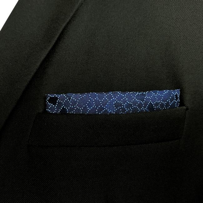 shlax & wing HH25 Navy Blue Geometric Silk Mens Pocket Square Wedding Fashion Handkerchief Novelty Dress Hanky ÚLTIMAS EDICIONES