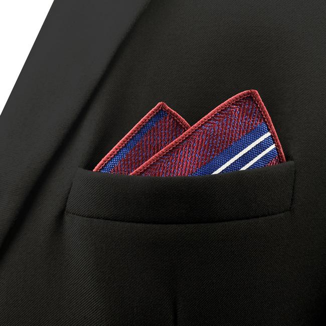 shlax & wing HH29 Multicolor Red Striped Silk Mens Pocket Square Fashion Wedding Handkerchief Dress Novelty Hanky Solo hoy