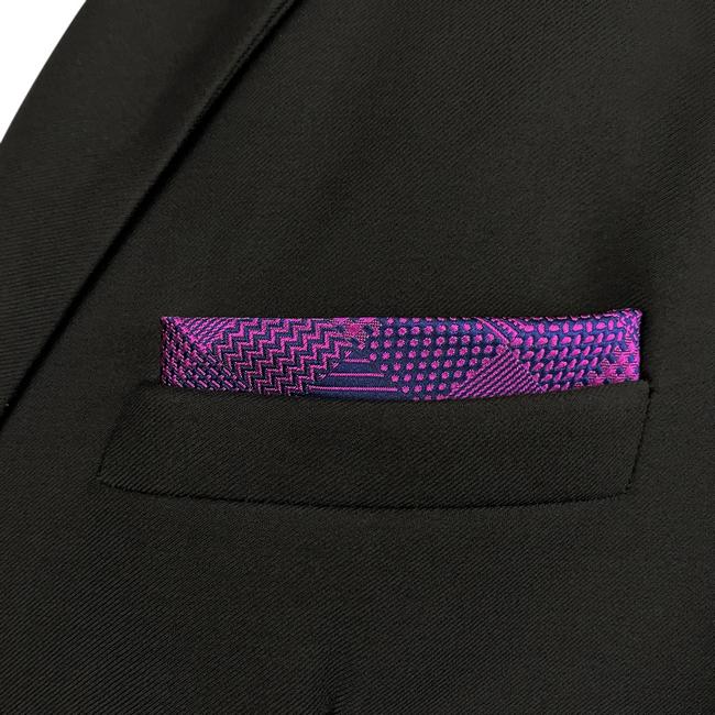 shlax & wing HH2 Purple Checkes Floral Silk Mens Pocket Square Fashion Classic Handkerchief Groom Dress Hanky Promoción trimestral