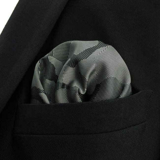 shlax & wing EH30 Dark Grey Abstract Silk Mens Pocket Square Brand New Fashion Handkerchief Classic Accessory Hanky Solo queda un día