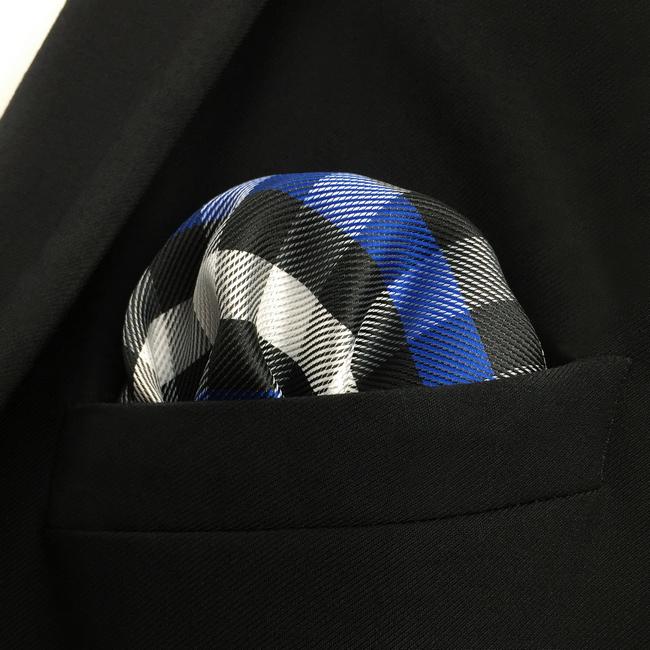 shlax & wing EH32 Multicolor Checkes Silk Mens Pocket Square Wedding Fashion Handkerchief Novelty Dress Hanky Liquidación