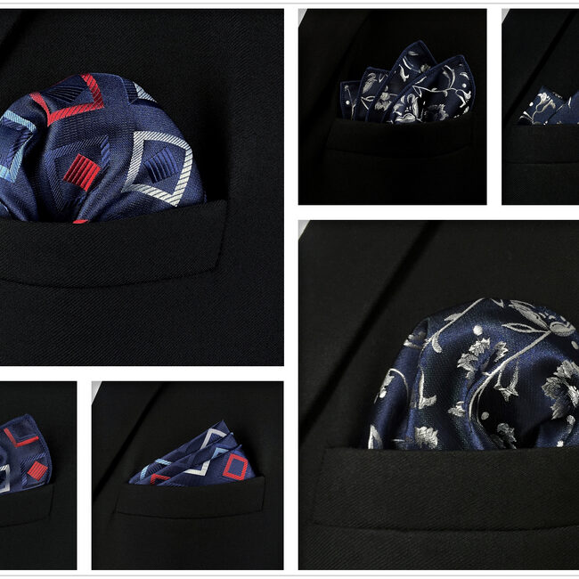 shlax & wing 5 Pieces Mens Pocket Square Brand New Gift Classic Acceossories Handkerchiefs Set 5-12 Tienda de fábrica