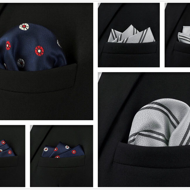 shlax & wing 5 Pieces Mens Pocket Square Brand New Gift Classic Acceossories Handkerchiefs Set 5-17 En oferta