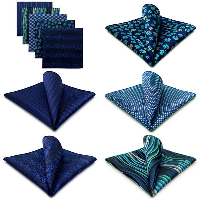 shlax & wing 5 Pieces Mens Pocket Square Brand New Gift Classic Acceossories Handkerchiefs Set 5-19 Libre de impuestos