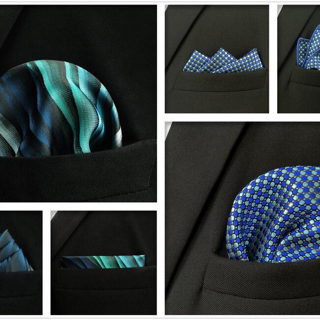 shlax & wing 5 Pieces Mens Pocket Square Brand New Gift Classic Acceossories Handkerchiefs Set 5-19 Libre de impuestos