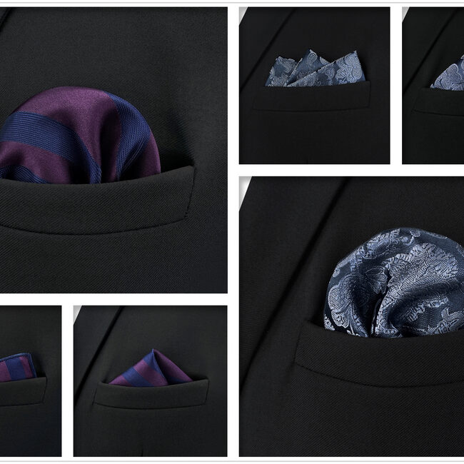 shlax & wing 5 Pieces Mens Pocket Square Brand New Gift Classic Acceossories Handkerchiefs Set 5-20 Oferta exclusiva