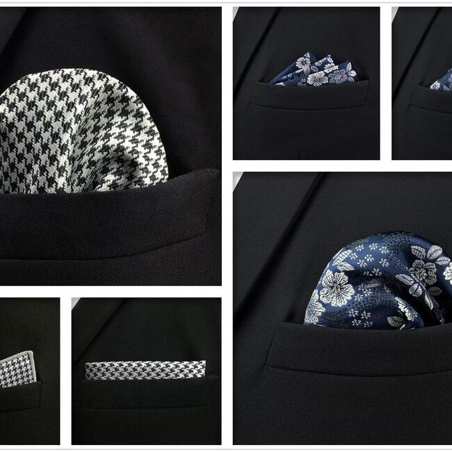 shlax & wing 5 Pieces Mens Pocket Square Brand New Gift Classic Acceossories Handkerchiefs Set 5-3 Última moda