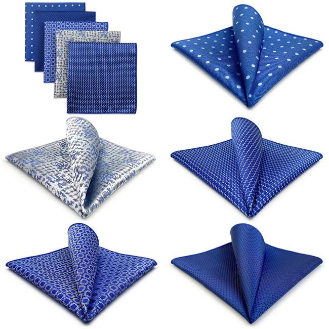 shlax & wing 5 Pieces Mens Pocket Square Brand New Gift Classic Acceossories Handkerchiefs Set 5-5 Ofertas de temporada