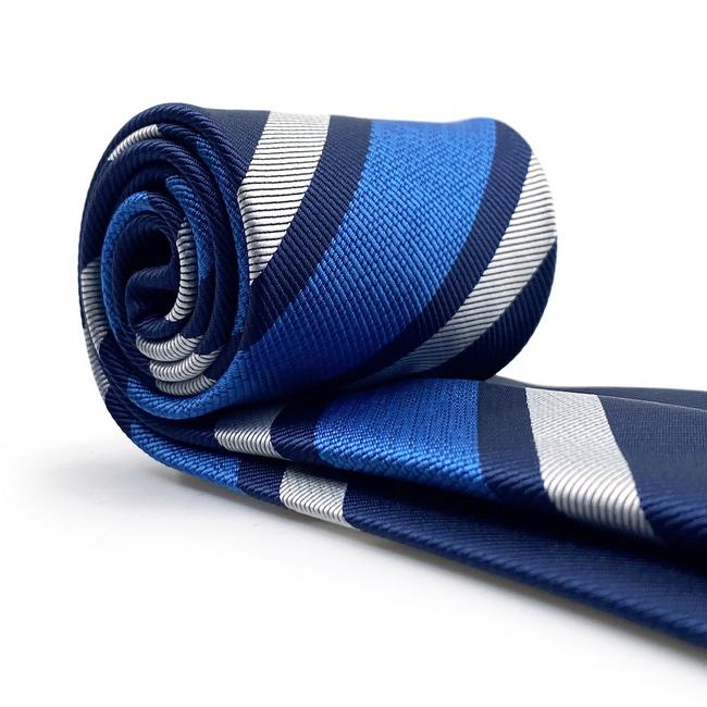 shlax & wing A99 Blue Striped Mens Neckties Pocket Square Set Fashion Classic Extra Long Size Dress Precio ultrabajo