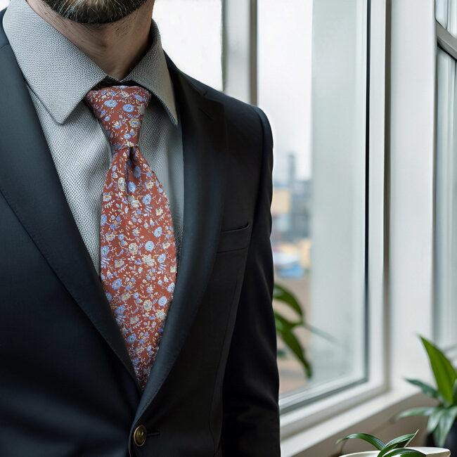 shlax & wing B32 Red Floral Mens Neckties Pocket Square Set Classic Dress Party Fashion Extra Long Size Wedding Devoluciones gratuitas