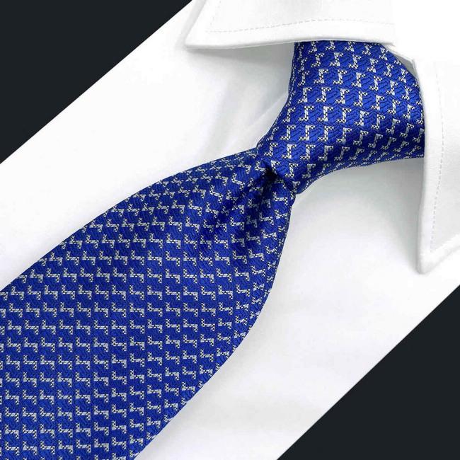 shlax & wing B35 Blue Houndstooth Mens Neckties Classic Pocket Square Set Extra Long Size Business Acceossories Outlet