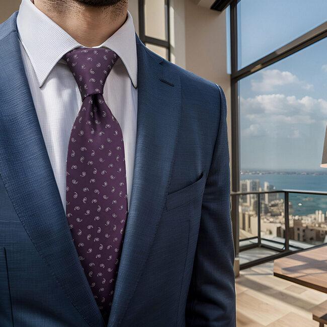 shlax & wing B36 Purple Plum Paisley Mens Neckties Pocket Square Set Classic Fashion Business Extra Long Size Groom Outlet online