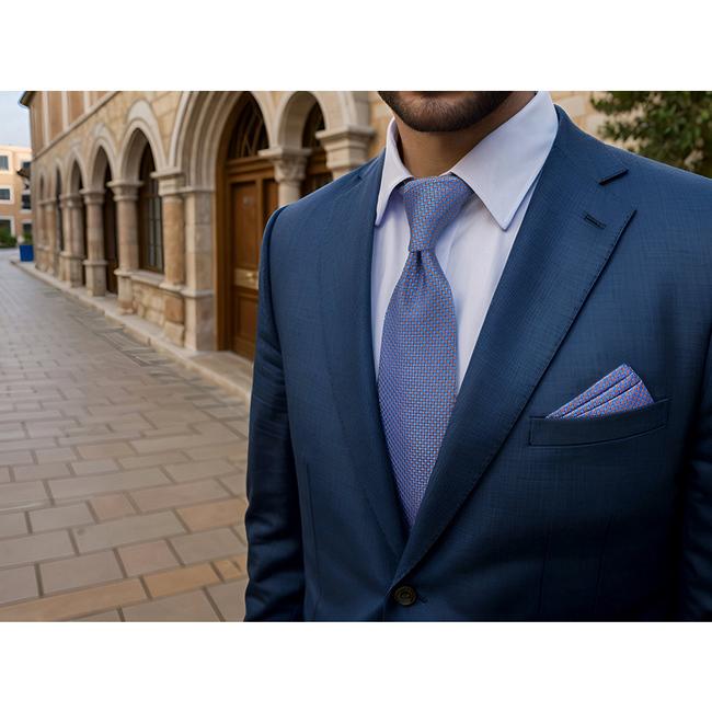 shlax & wing B38 Blue Orange Polka Dots Mens Neckties Pocket Square Set Fashion Extra Long Size Ties Ofertas