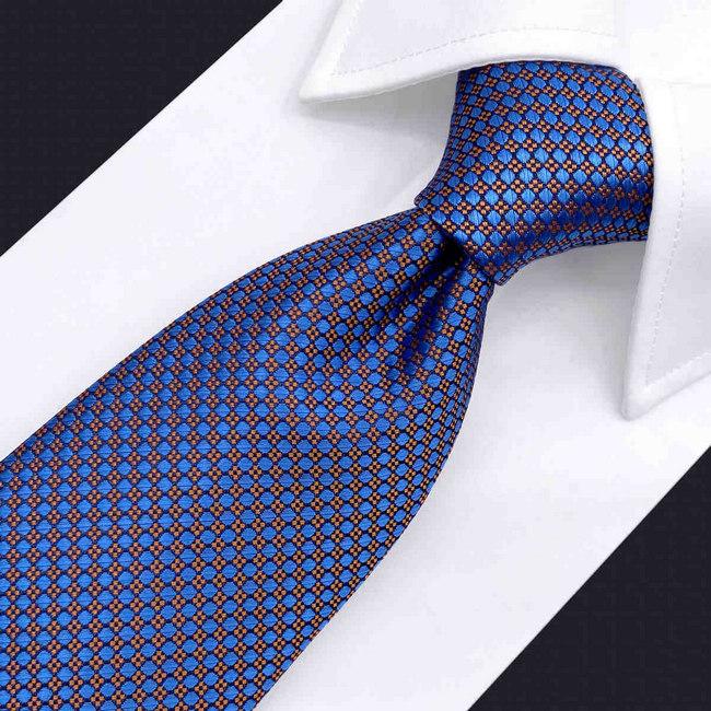 shlax & wing B38 Blue Orange Polka Dots Mens Neckties Pocket Square Set Fashion Extra Long Size Ties Ofertas