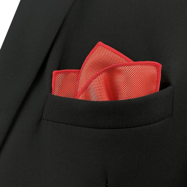 shlax & wing HH33 Red Solid Silk Mens Pocket Square Wedding Classic Handkerchief Dress Fashion Hanky En oferta
