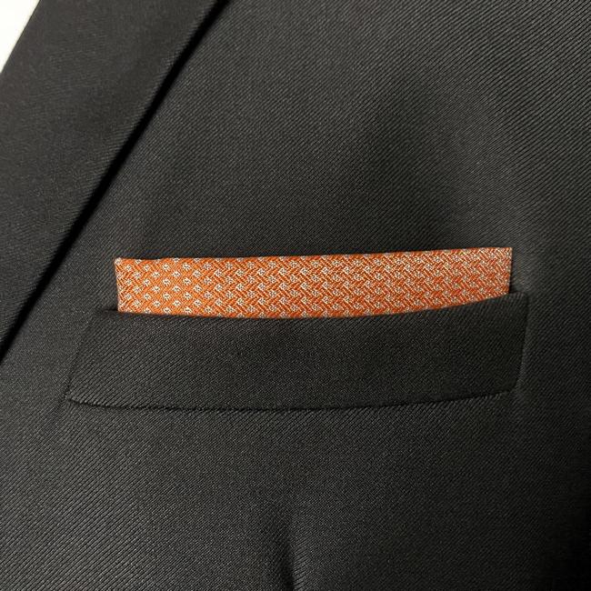 shlax & wing HH6 Orange Polka Dots Silk Mens Pocket Square Groom Accessory Fashion Ventas relámpago
