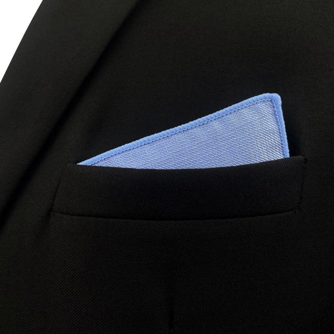 shlax & wing DH34 Light Blue Solid Silk Mens Pocket Square Wedding Brand New Handkerchief Novelty Classic Fashion Hanky Mejor oferta