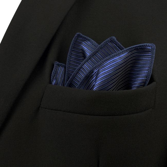 shlax & wing FH20 Navy Solid Silk Mens Pocket Square Wedding Brand New Handkerchief Classic Fashion Hanky Rebajas top