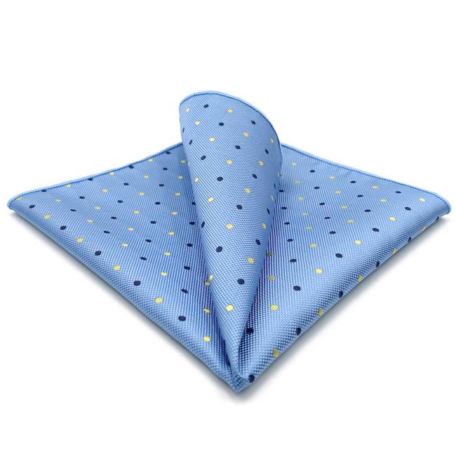 shlax & wing FH21 Light Blue Dots Mens Pocket Square Wedding Brand New Handkerchief Novelty Classic Fashion Hanky Envío gratis