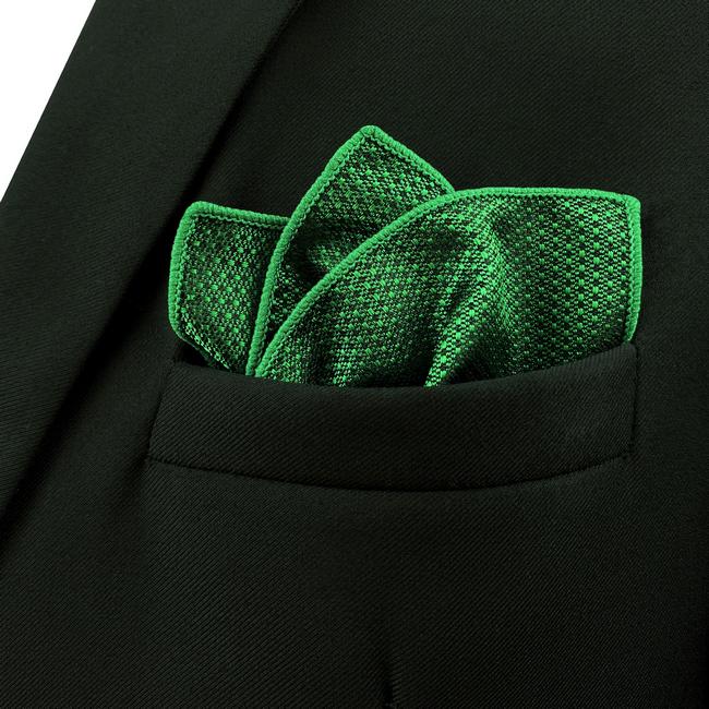 shlax & wing FH5 Green Solid Dots Silk Mens Pocket Square Novelty Classic Fashion Hanky Oferta especial