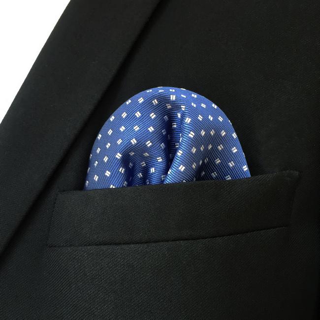 shlax & wing FH6 Blue Polka Dots Mens Pocket Square Wedding Classic Fashion Hanky Envío gratis
