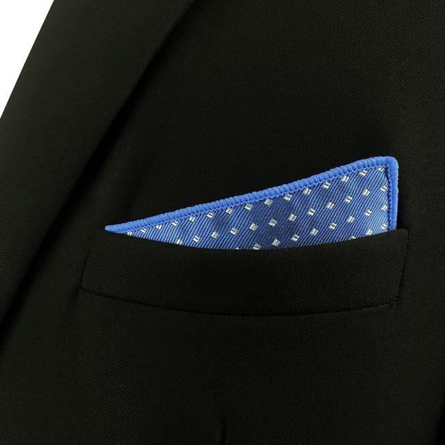 shlax & wing FH6 Blue Polka Dots Mens Pocket Square Wedding Classic Fashion Hanky Envío gratis