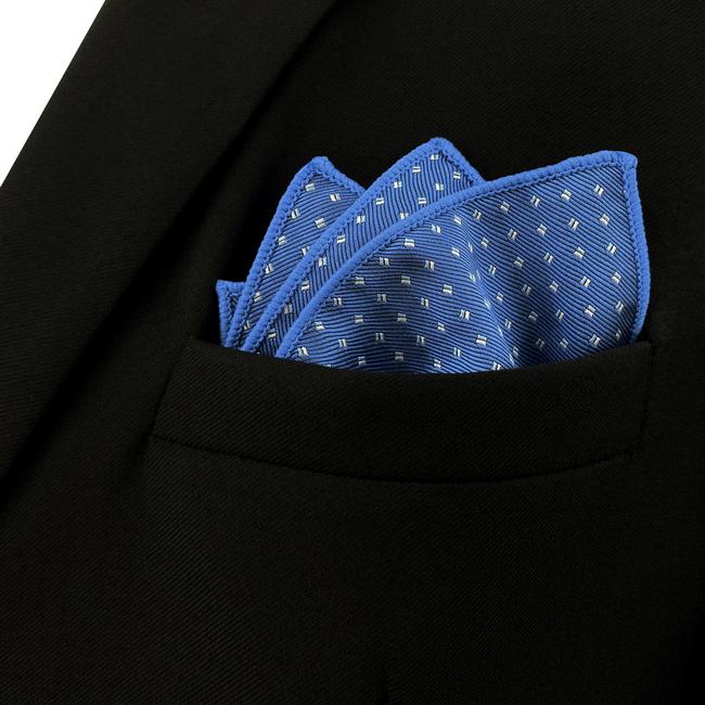shlax & wing FH6 Blue Polka Dots Mens Pocket Square Wedding Classic Fashion Hanky Envío gratis