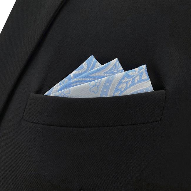 shlax & wing CH9 Blue Paisley Mens Pocket Square Silk Fashion Novelty Handkerchief Classic Groom Dress Hanky COMPRAR AHORA