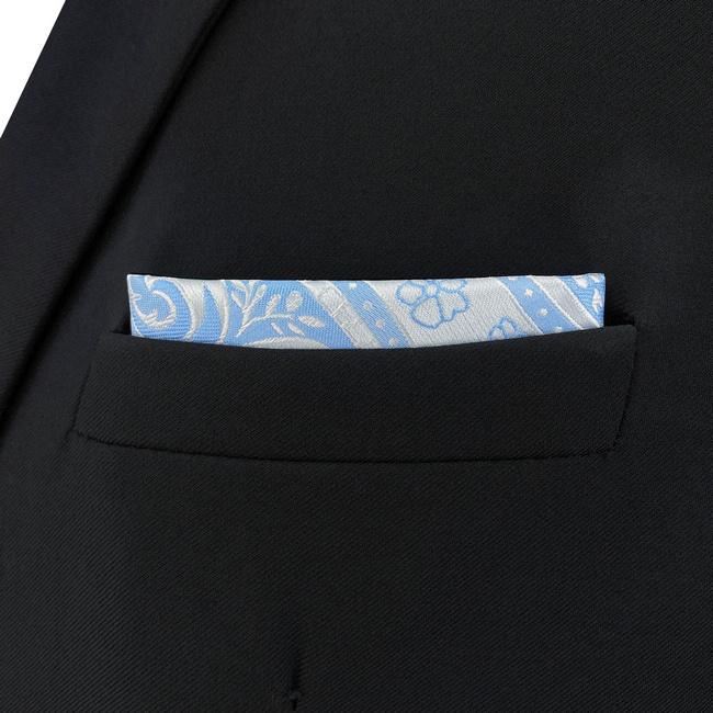 shlax & wing CH9 Blue Paisley Mens Pocket Square Silk Fashion Novelty Handkerchief Classic Groom Dress Hanky COMPRAR AHORA