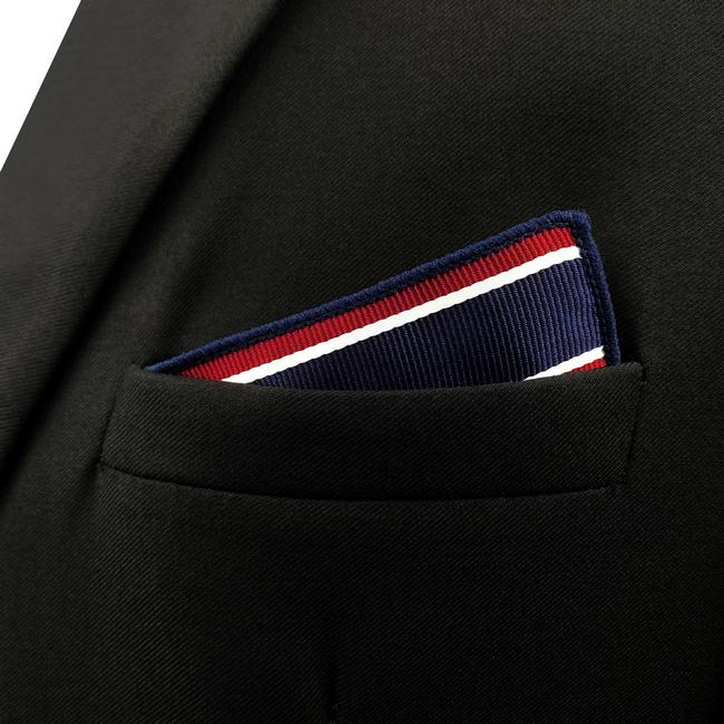 shlax & wing GH04 Blue Red Striped Mens Pocket Square Silk Classic Handkerchief Wedding Accessory Hanky Party ÚLTIMAS EDICIONES