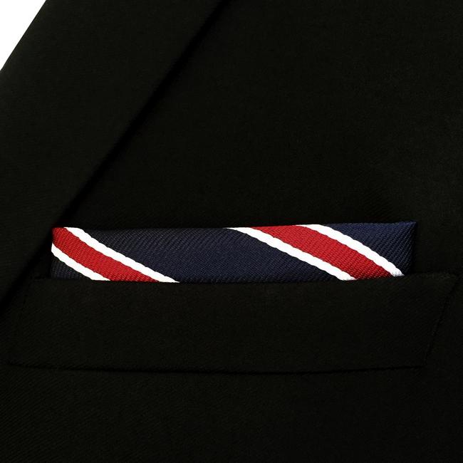 shlax & wing GH04 Blue Red Striped Mens Pocket Square Silk Classic Handkerchief Wedding Accessory Hanky Party ÚLTIMAS EDICIONES