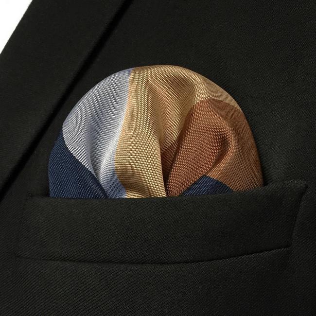 shlax & wing GH13 Multicolor Striped Mens Pocket Square Silk Fashion Classic Party Business Hanky Wedding Precio de fábrica