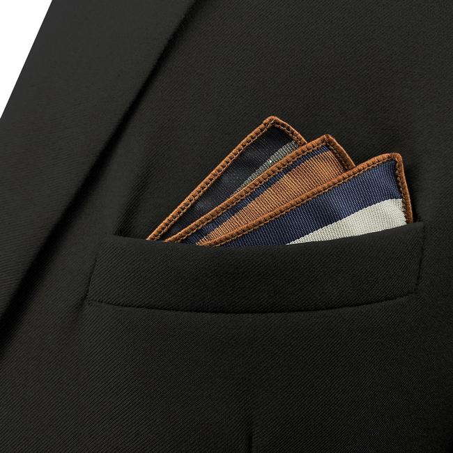 shlax & wing GH13 Multicolor Striped Mens Pocket Square Silk Fashion Classic Party Business Hanky Wedding Precio de fábrica