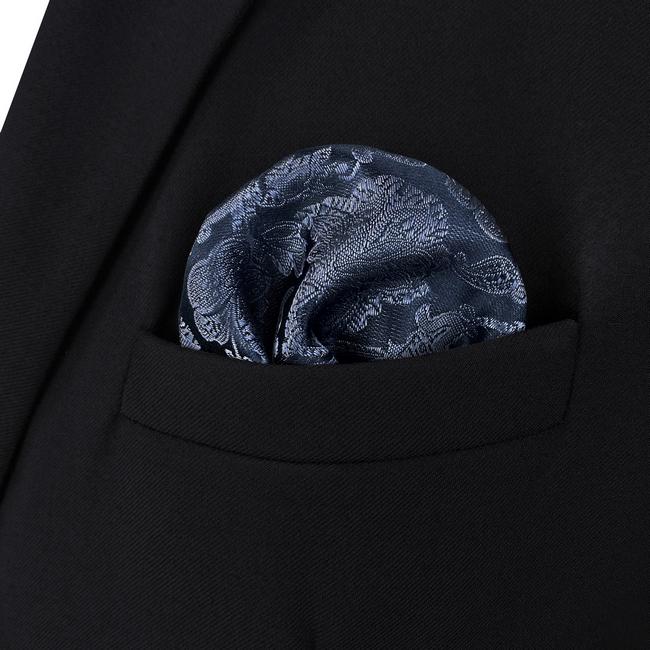 shlax & wing AH94 Blue Geometric Silk Mens Pocket Square Fashion Business Classic Party Hanky Promoción por tiempo limitado