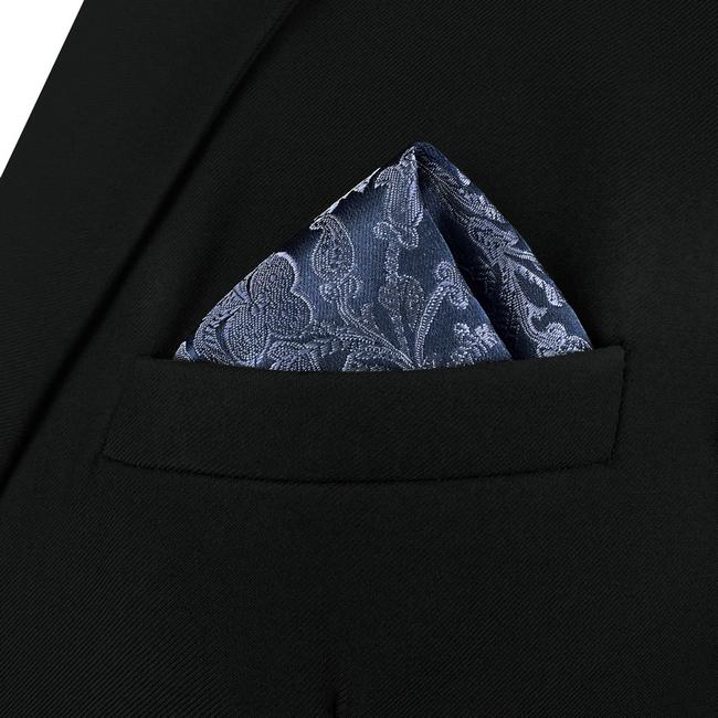 shlax & wing AH94 Blue Geometric Silk Mens Pocket Square Fashion Business Classic Party Hanky Promoción por tiempo limitado