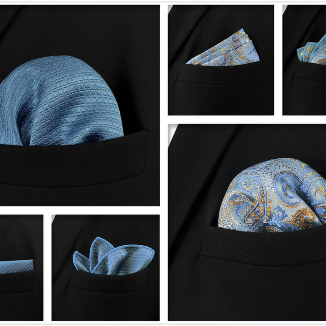 shlax & wing 5 Pieces Mens Pocket Square Brand New Gift Classic Acceossories Handkerchiefs Set 5-6 Oferta especial de fábrica