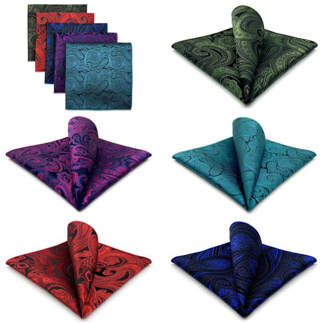 shlax & wing 5 Pieces Mens Pocket Square Fashion Gift Classic Assorted Handkerchiefs Set 2-101 Superdescuento