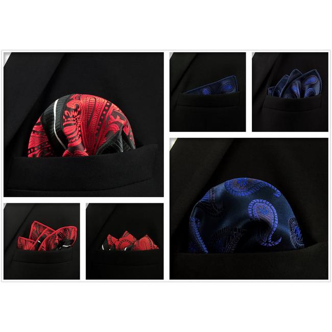 shlax & wing 5 Pieces Mens Pocket Square Fashion Gift Classic Assorted Handkerchiefs Set 2-94 Grandes descuentos