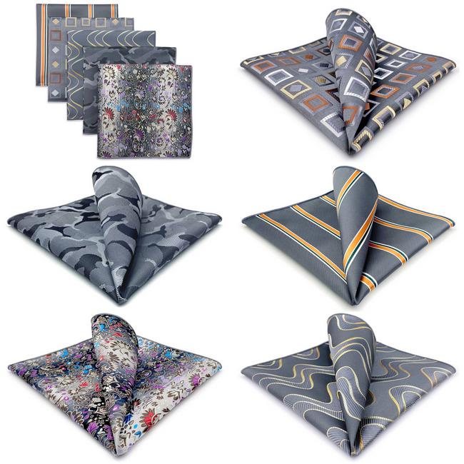 shlax & wing 5 Pieces Mens Pocket Square Set Brand New Gift Classic Acceossories Handkerchiefs 5-21 Liquidación