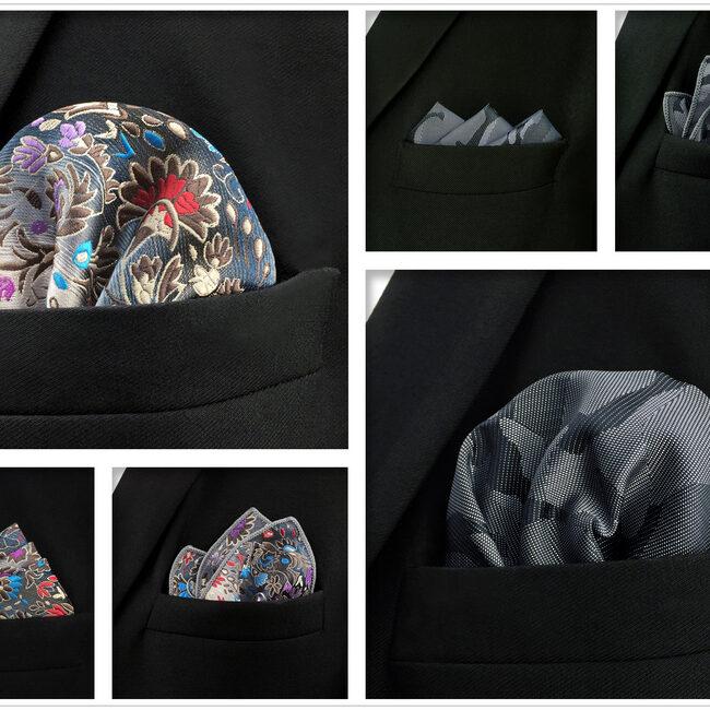 shlax & wing 5 Pieces Mens Pocket Square Set Brand New Gift Classic Acceossories Handkerchiefs 5-21 Liquidación