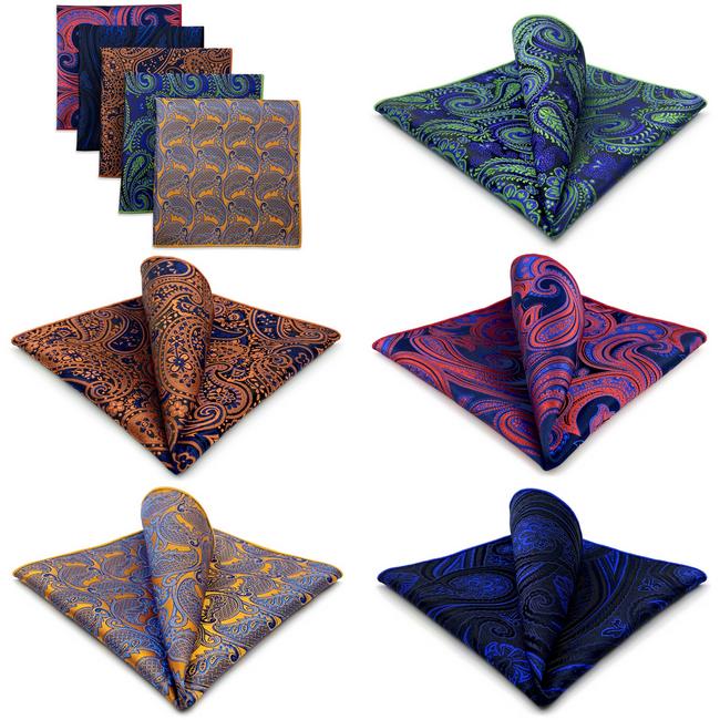shlax & wing 5 Pieces Mens Pocket Square Set Brand New Gift Classic Acceossories Handkerchiefs 5-23 Tienda de fábrica