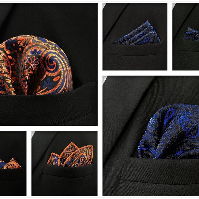 shlax & wing 5 Pieces Mens Pocket Square Set Brand New Gift Classic Acceossories Handkerchiefs 5-23 Tienda de fábrica