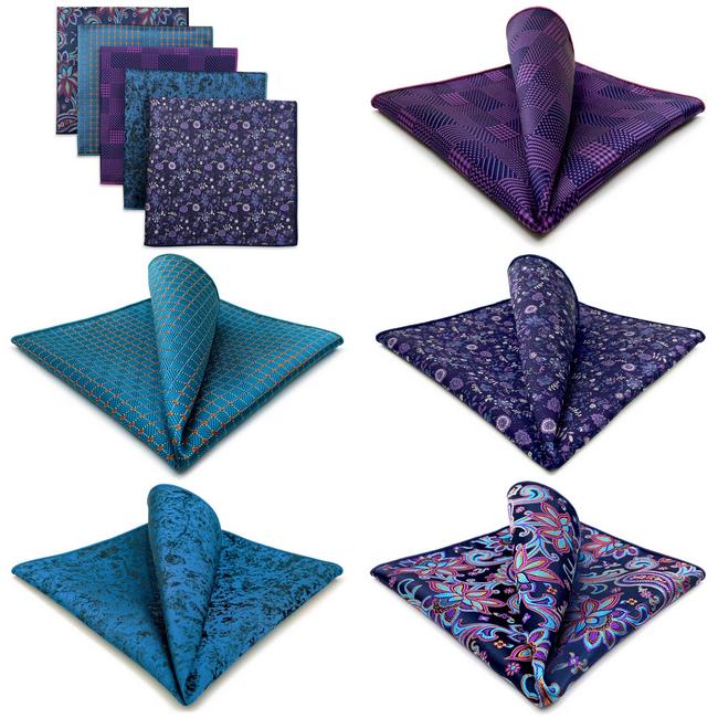 shlax & wing 5 Pieces Mens Pocket Square Set Brand New Gift Classic Acceossories Handkerchiefs 5-24 Limitado a 3 días