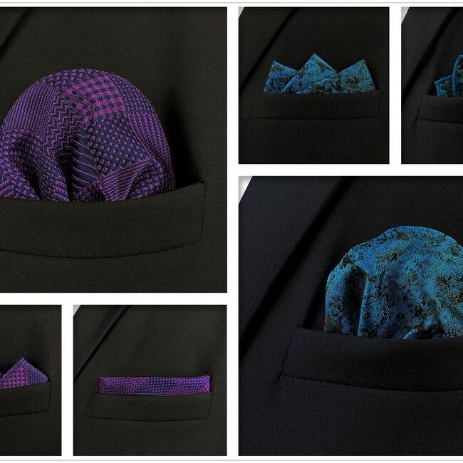 shlax & wing 5 Pieces Mens Pocket Square Set Brand New Gift Classic Acceossories Handkerchiefs 5-24 Limitado a 3 días