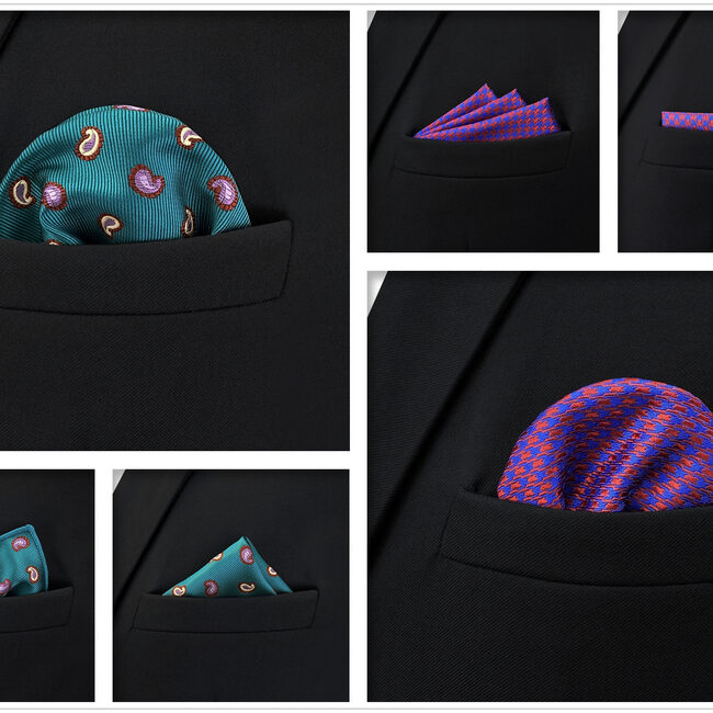 shlax & wing 5 Pieces Mens Pocket Square Set Brand New Gift Classic Acceossories Handkerchiefs Set 5-8 Ahorra y exporta