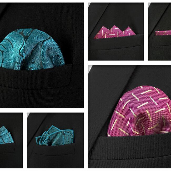 shlax & wing 5 Pieces Mens Pocket Square Set Brand New Gift Classic Acceossories Handkerchiefs Set 5-8 Ahorra y exporta
